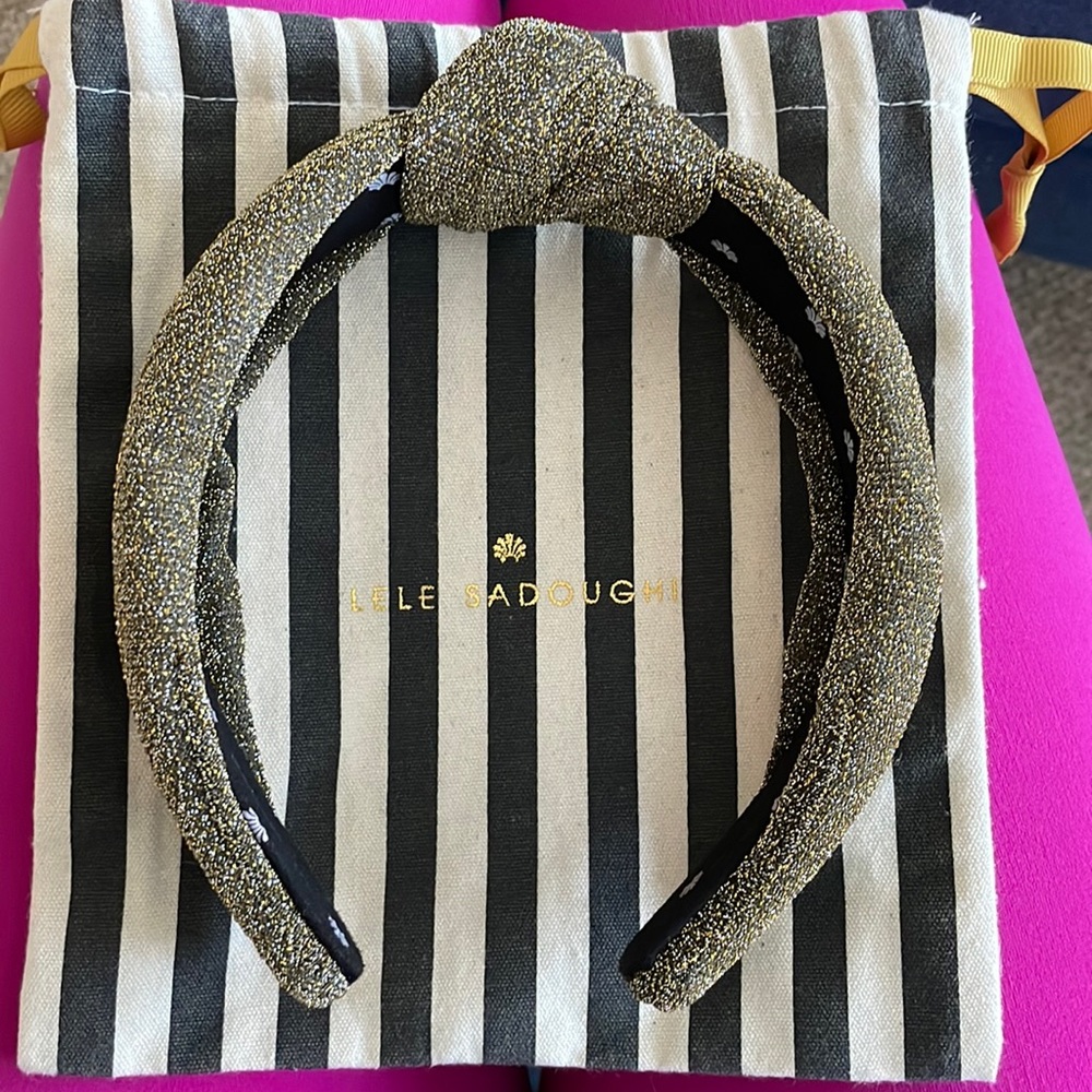 Lele Sadoughi Metallic Knit Headband